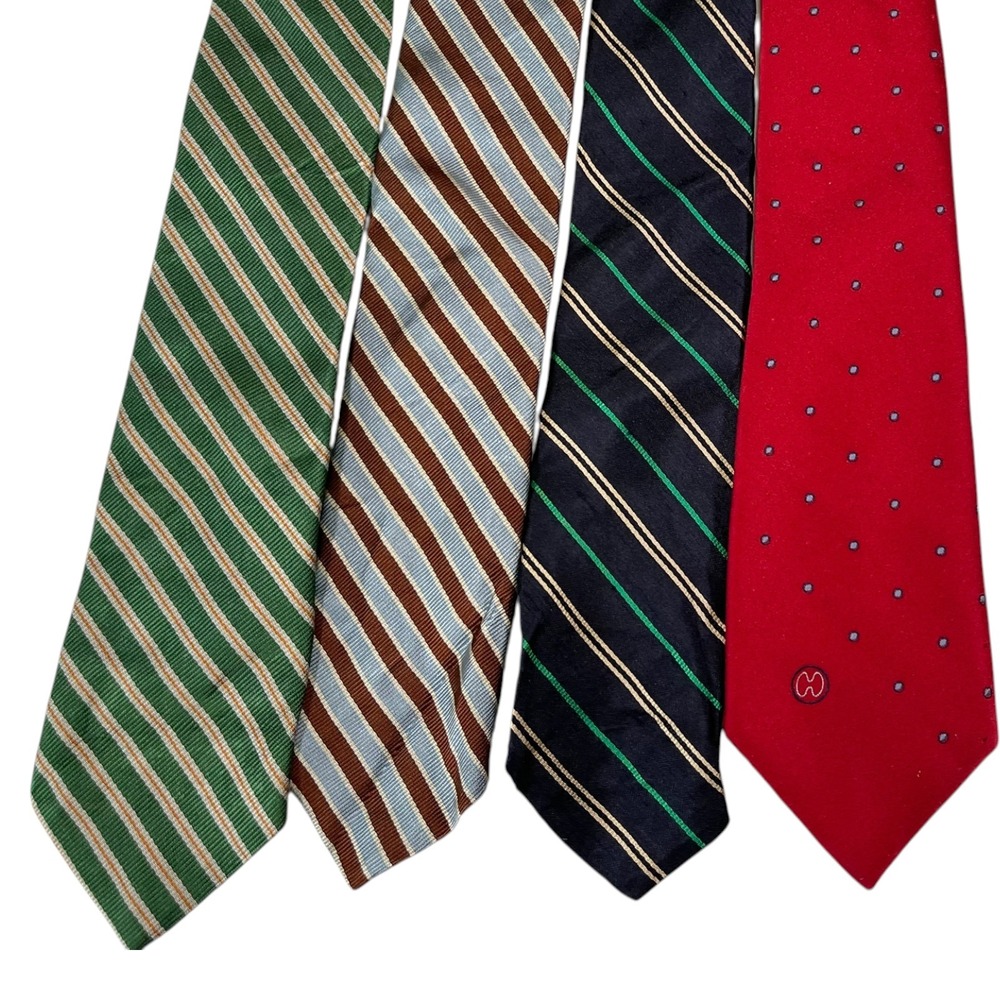 4pc Gant Halston Classics Amhurst Multicolor Necktie‎ Lot Striped Dot Preppy Ivy